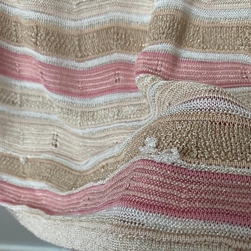 WHBM Dainty Coastal Beachy Relaxed Tank Top M Pink Gold - Picture 6 of 7